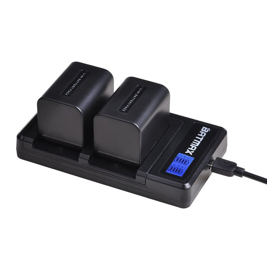 Batamx 2 Packs 2500mAh NP-FV70 NP FV70 NPFV70 Batteries&LCD USB Charger for Sony NP-FV50 FV30 HDR-CX230 HDR-CX150E HDR-CX170 CX300 Z1 and More