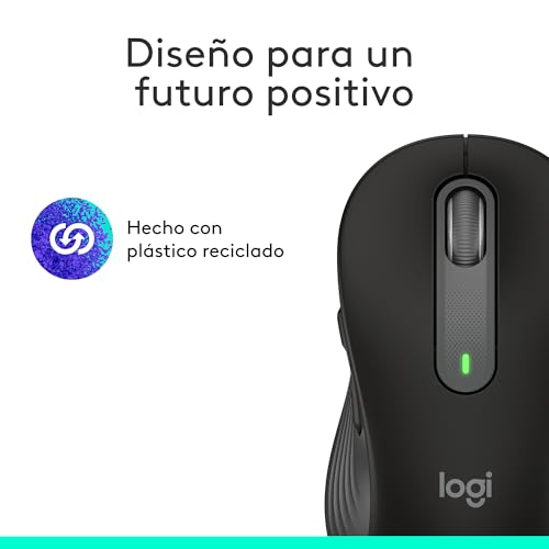 Logitech Signature M650 Mouse inalámbrico - para Manos pequeñas y Medianas, 2 años de batería, Clicks silenciosos, Botones Personalizables, Bluetooth, PC/Mac/multidispositivo/Chromebook - Grafito