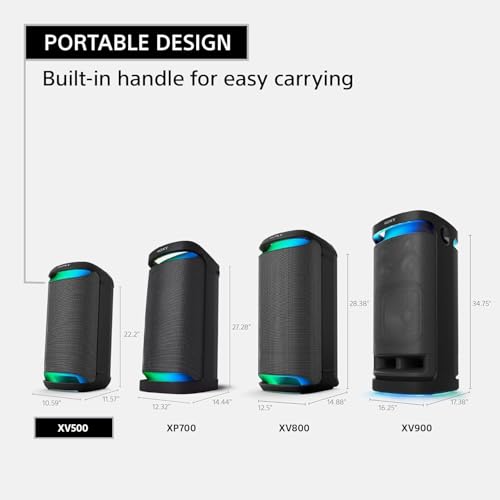Bocina inalámbrica portátil Sony XV500, hasta 25 Horas de batería