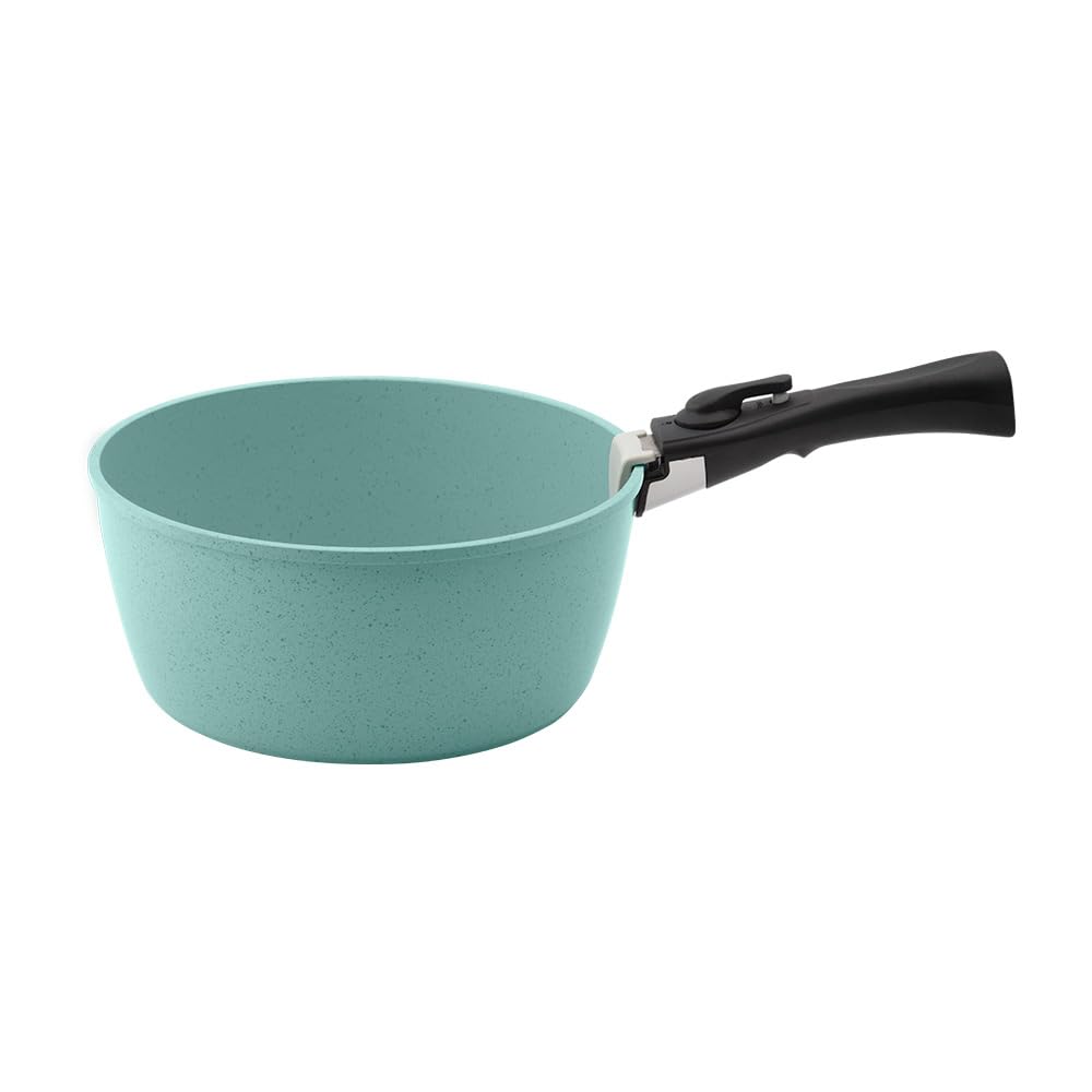 JADECOOK Bateria de Cocina JADE SMART 9 Piezas Mango Removible Tapas Hermeticas Pocillo 12 Cm 6 Capas de Recubrimiento Antiadherente Juego de Bateria de Cocina Sartenes Cazuelas Ollas Ahorra Espacio