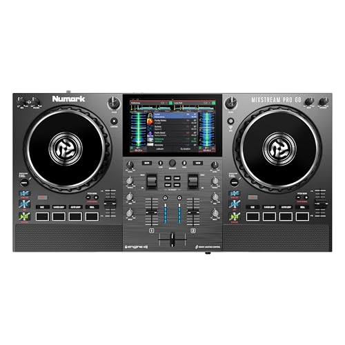 Controlador DJ Numark Mixstream Pro Go portátil con batería y pantalla táctil