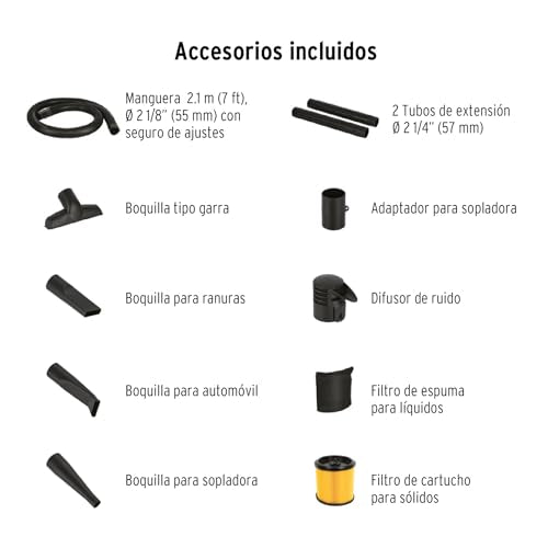 Aspiradora Truper ASP-12S 12 Galones con Soplador Desmontable para Sólidos y Líquidos