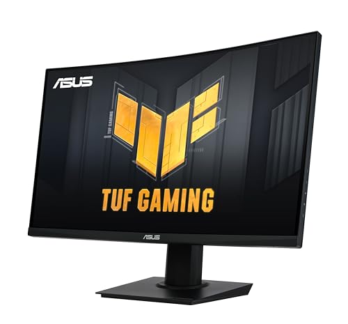 ASUS TUF Gaming Monitor Curvado de 24 Pulgadas (23.6 Pulgadas Visible) - FHD, 180Hz, 1ms, DCI-P3 90%, sincronización Extrema de desenfoque de Movimiento bajo, FreeSync, Mejora de Sombra, Cuidado de