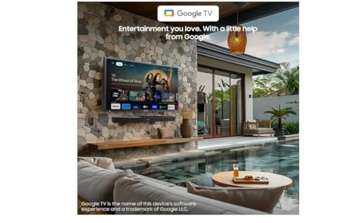 SYLVOX - TV para Exteriores de 43 Pulgadas, 1000 nits, Google Smart TV con Asistente de Google, Chromecast, IP55 Impermeable, para Sol Parcial (Deck Pro 2.0)