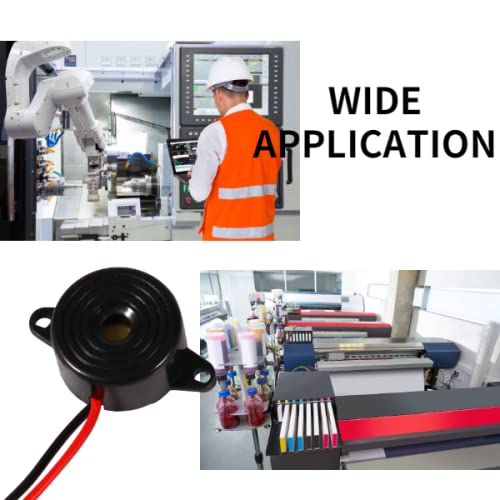 Hilitand Zumbador piezoeléctrico de la Alarma de 3-24V DC Tono electrónico del Reloj Alarma Continua Longitud de Cable de la Sirena 100m m