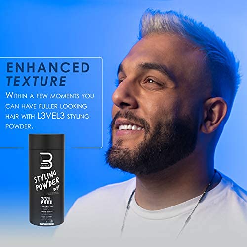 L3 - Polvo de peinado de nivel 3, polvo de aspecto natural para hombre, fácil de aplicar sin aceite ni residuos grasos