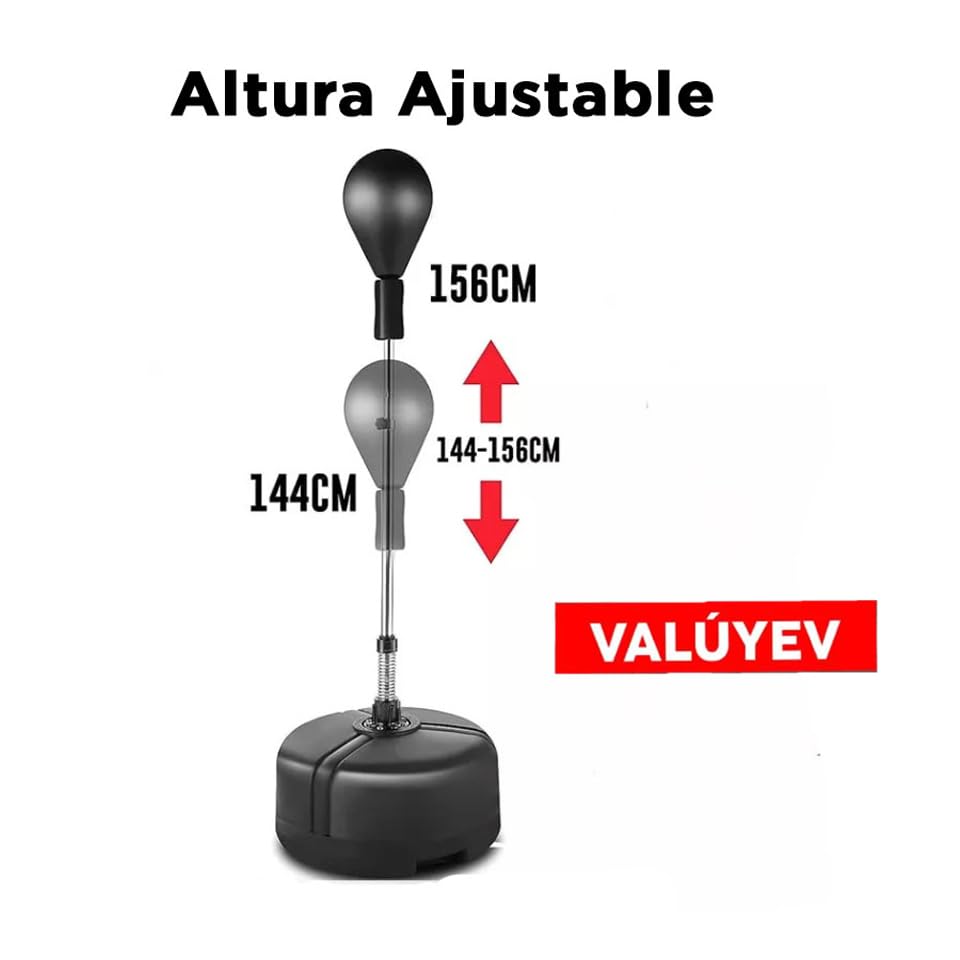 Pera de Boxeo VANLIG Rojo con Soporte y Altura Ajustable para Adultos y Adolescentes