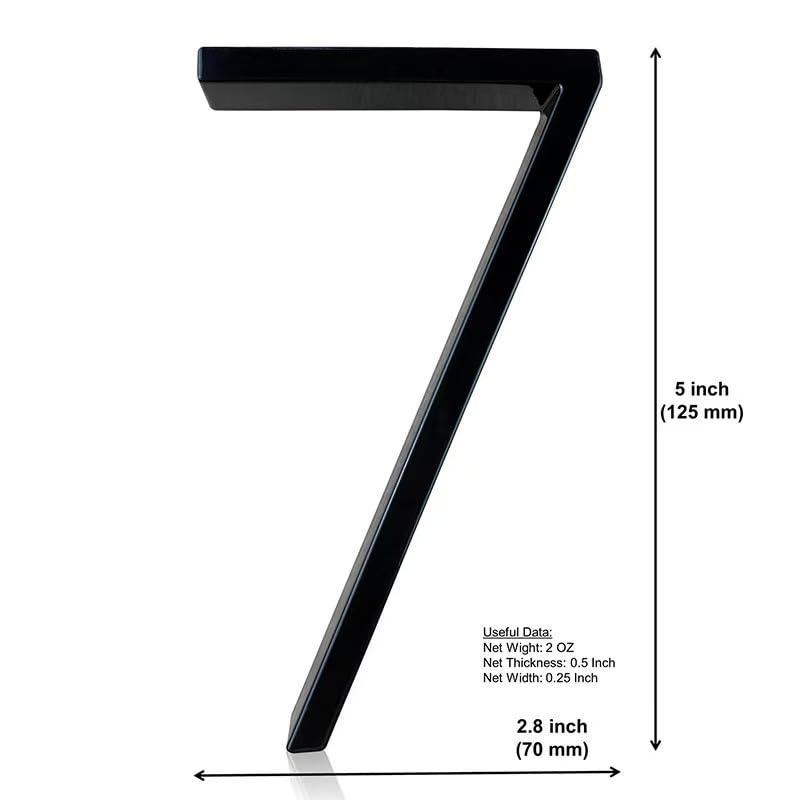 Números Modernos para Casa Exterior con Kit de Uñas 5 Pulgadas Fácil de Instalar 7