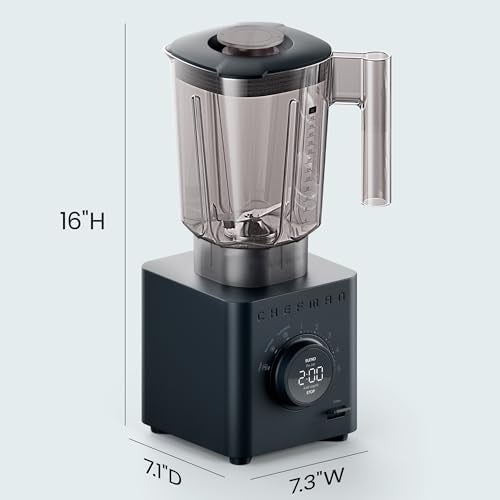 Chefman Obliterator - Licuadora de encimera de 40 onzas para batidos, motor de 1380 W para aplastar hielo, nueces y frutas congeladas con hoja de acero inoxidable, función de mezcla automática,