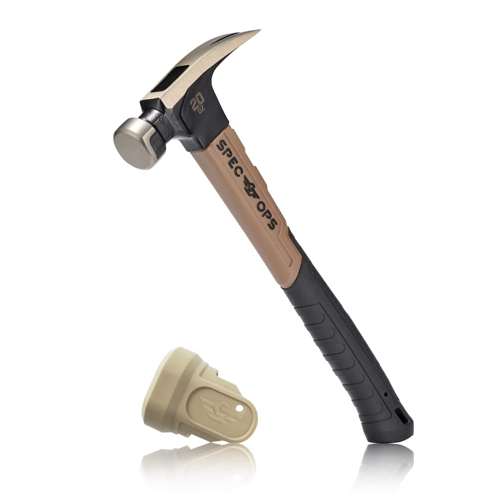 Martillo de Fibra de Vidrio Spec Ops Tools Negro con Tapa de Mazo Suave y Agarre Absorbente de Golpes