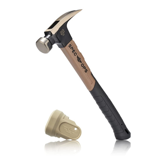 Martillo de Fibra de Vidrio Spec Ops Tools Negro con Tapa de Mazo Suave y Agarre Absorbente de Golpes