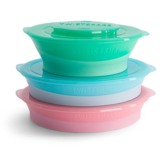 Plato Dividido Twistshake Azul Silicona Antideslizante para Bebés
