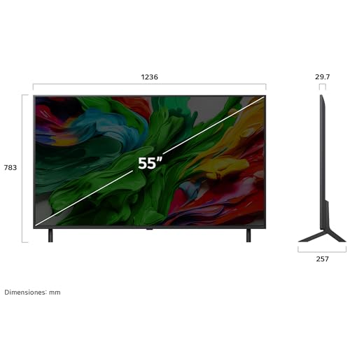 LG Pantalla 55 Pulgadas QNED EVO AI QNED85 4K Smart TV webOS 2025 55QNED85ASG |Sistema Operativo webOS | Identificación de Voz AI | 120Hz| Dynamic QNED Color | Dolby Atmos Channels | FreeSync