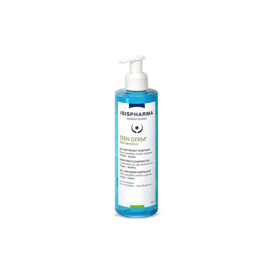 Isispharma Teen derm Gel Sensitive 250 ml, gel de limpieza para pieles grasas o mixtas