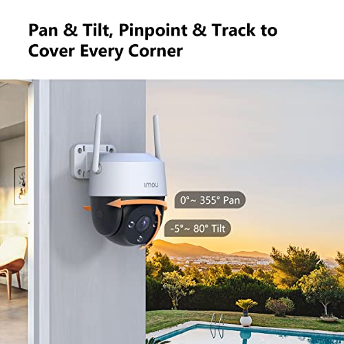IMOU Cruiser SE+ 4MP Cámara Vigilancia WiFi Exterior con Visión Nocturna en Color, IP66 Cobertura Visual de 360°, Sirena y Luz Blanca/Detección de Humanos/Audio bidireccional/Ranura MicroSD