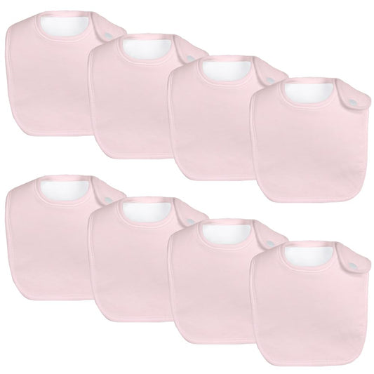 Paquete de 8 Baberos lazyrhino Rosa Ajustables con Broches para Niños y Niñas