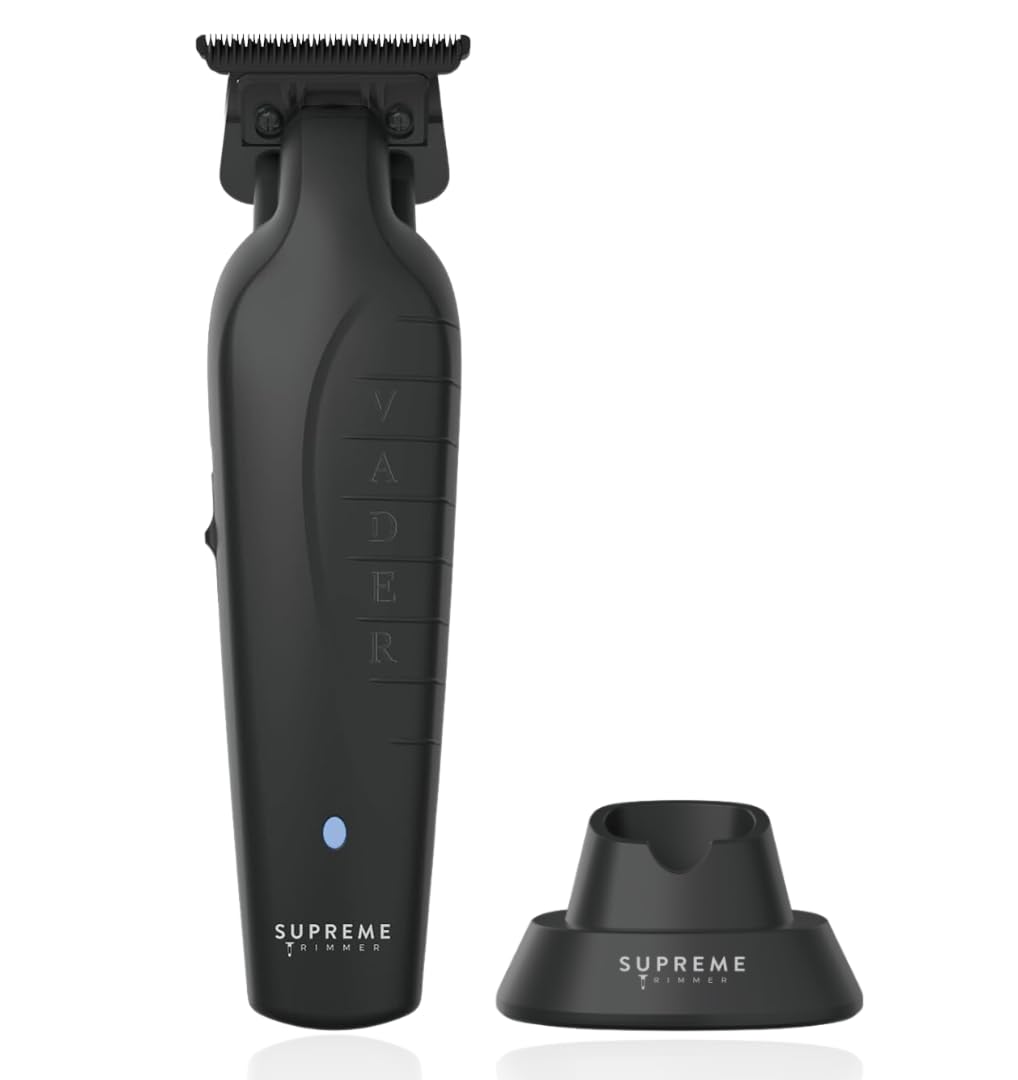Cortadora Profesional Supreme Trimmer Vader Negra con Cuchilla en T para Barberos
