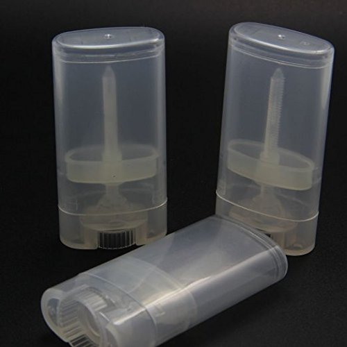 Goege 15 ML Clear Empty Plastic Oval Deodorant Containers Lip Balm Tubes for Lipstick, Crayon,chapstick,homemade Lip Balm,BPA Free (10 Pcs)