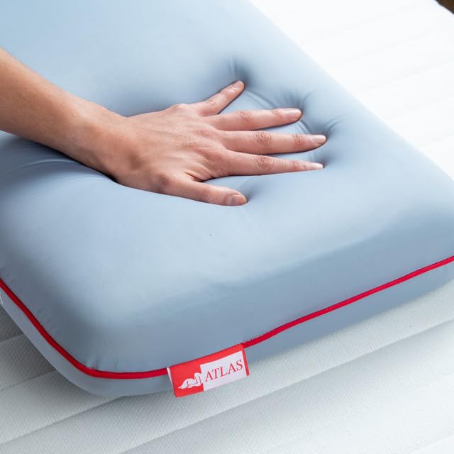 Atlas del descanso Almohada Memory Foam Queen Size Con Alto Soporte En Cabeza y Cuello, Con Sistema de Respiración Inteligente, Ortopedica, Hipoalergénica y Con Funda Lavable