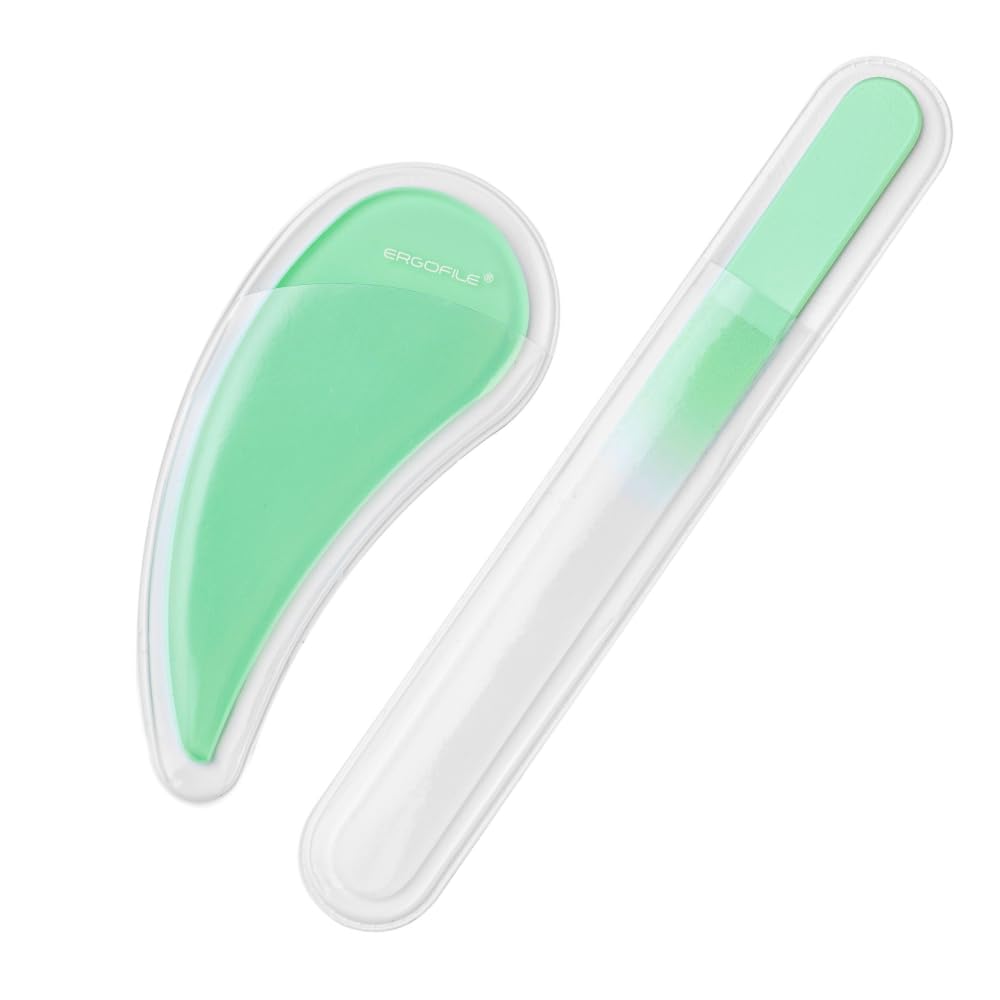 BONA FIDE BEAUTY Juego De Limas De Uñas De Cristal Checo Bona Fide Beauty - Ergo File(Color) Herramienta Curva Para Uñas Naturales Claro