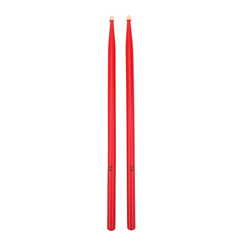 1 par de Baquetas de Tambor Baquetas de Arce 5A de batería clásicas Rojas(Rojo)