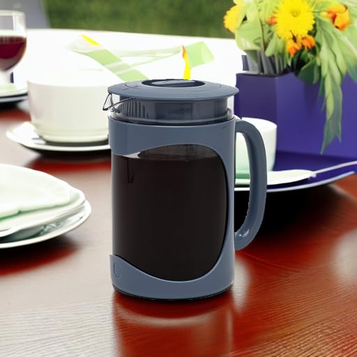 Cafetera Helada Primula Burke Azul con Mango de Agarre Cómodo y Jarra de Vidrio para 6 Tazas