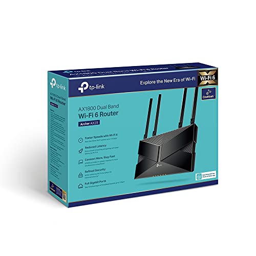 TP-Link WiFi 6 AX1800 WiFi Router - 802.11ax Router, Gigabit, Dual Band, OFDMA, MU-MIMO, Funciona con Alexa (Archer AX23)