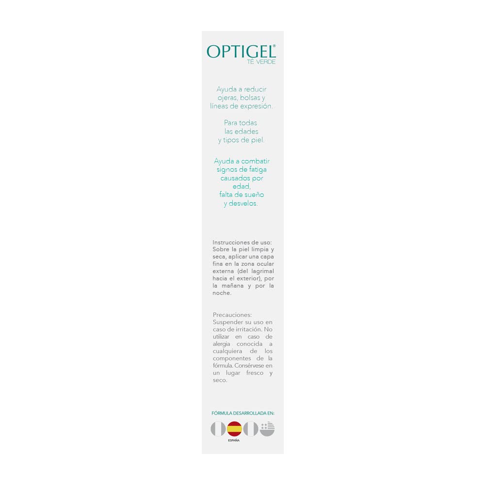 OPTIGEL Pen Contorno de Ojos | Gel Reafirmante | Tratamiento Antiarrugas Ayuda a Disminuir Bolsas, Ojeras, Líneas de Expresión | Aumenta la Elasticidad | Componentes Antiinflamatorios y Calmantes |15g