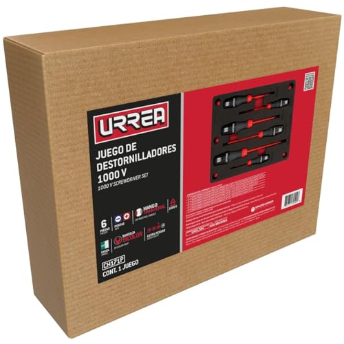 Juego de Destornilladores Urrea 1000 V Combinados 6 Piezas