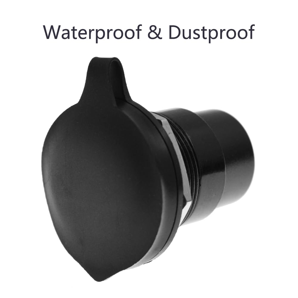 Adaptador de Montaje en Panel USB 3.0 YiKaiEn Negro Conector Redondo con Cubierta Impermeable