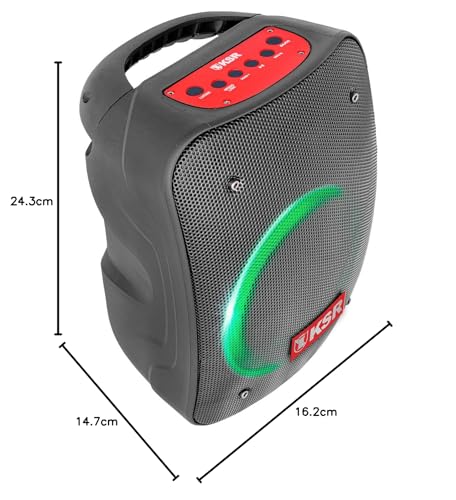 Bocina Kaiser Bluetooth Recargable de 4 Pulgadas, Potencia de10 W RMS KSR-Link con Luz RGB Auxiliar, USB, Micro SD KSW-5004