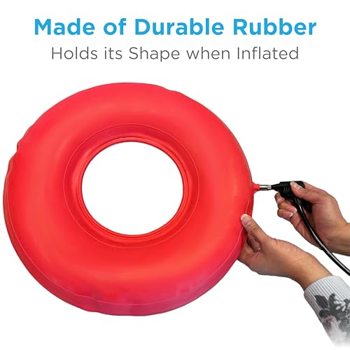 Cojín Inflable Nova Rojo Goma Duradera Fácil de Limpiar 18 Pulgadas
