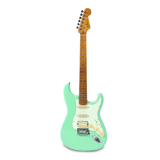Guitarra eléctrica Deviser de cuerpo sólido, color verde menta y arce