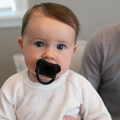 Chupete de Bebé Dr. Brown's Negro Gris Blanco Diseño Contorneado de Silicona para 0-6 Meses Paquete de 3