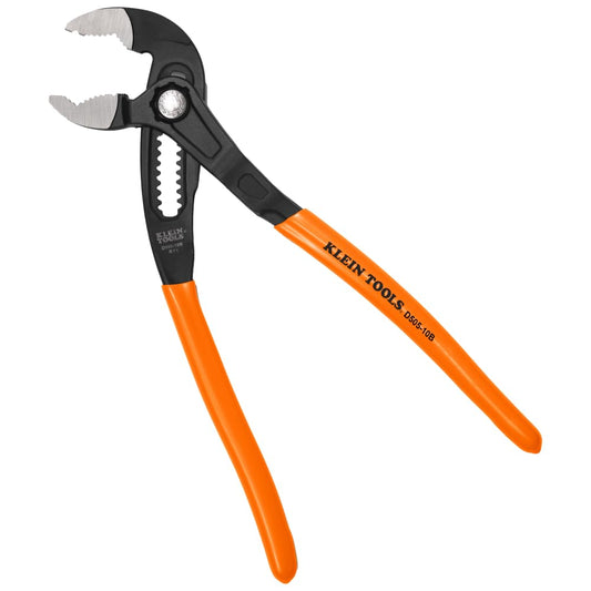 Klein Tools D50510B - Alicates de bomba, ajuste rápido, mandíbula curvada, dientes endurecidos para un par máximo, 10 pulgadas