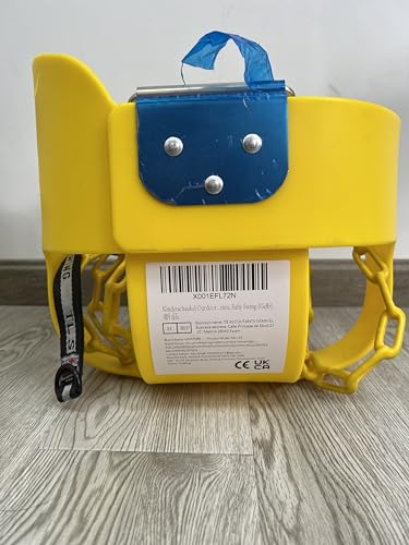 KINSPORY Asiento de Columpio, 150cm Columpio para bebé con Cadenas de Hierro Resistentes recubiertas, Juego de Columpio al Aire Libre con Respaldo Alto y Correas para árboles - Amarillo