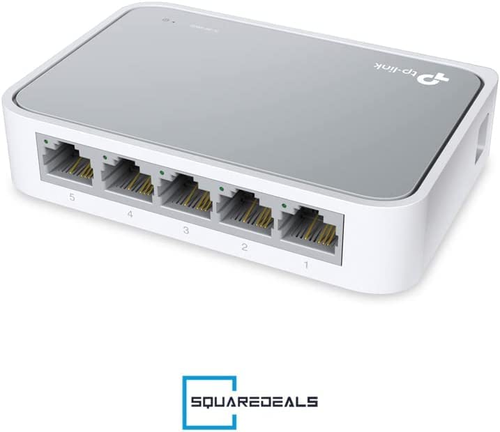 TP-Link TL-SF1005D Conmutador de sobremesa, 5 Puertos, 10/100 MBps, Fast Ethernet, 5 Port, Blanco