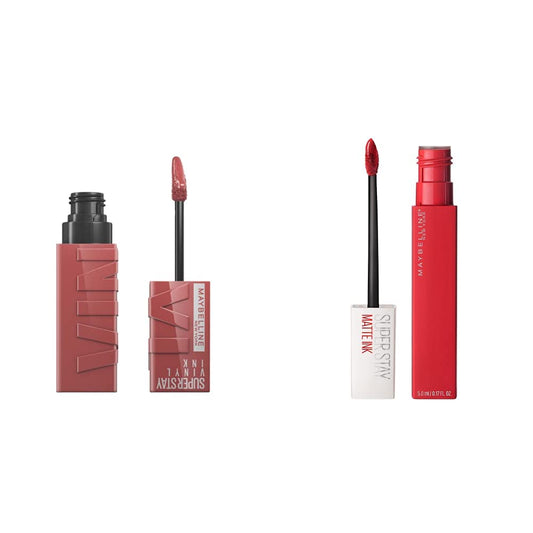 Labial líquido brillante Maybelline Super Stay Vinyl Ink Cheeky + Labial Liquido Matte, Larga Duracion, Superstay Matte Ink 20 Pioneer, 5 g
