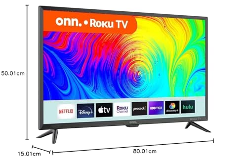 ONN Televisión de 32” Class HD 720P con Pantalla LED Smart TV con HDMI USB Frecuencia de actualización de 60Hz Funciona con Alexa y Asistente Google + Soporte de Pared 100012589