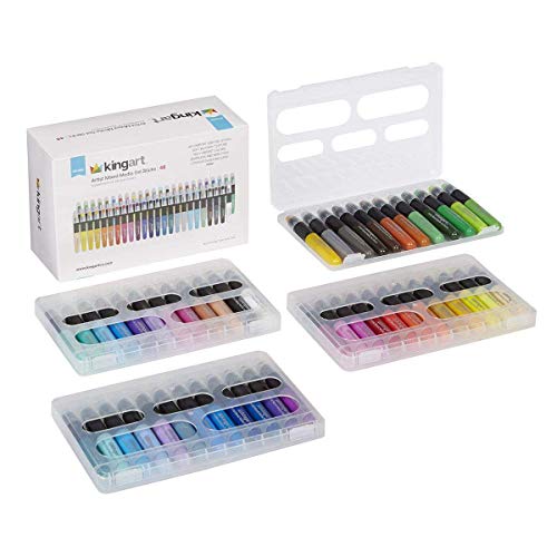 KINGART Juego de 48 lápices de colores únicos, varios colores