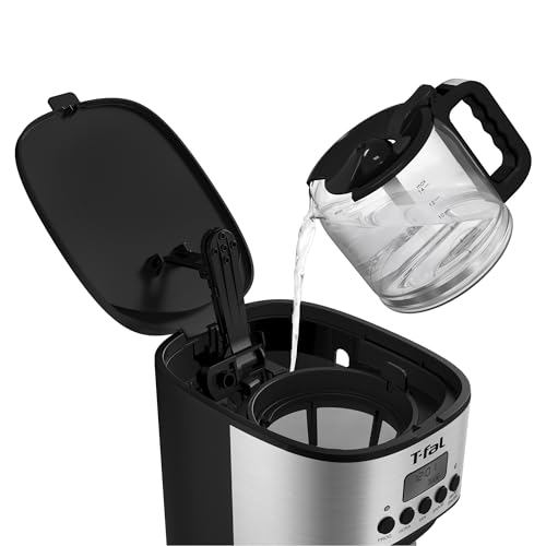 Cafetera de Filtro Permanente T-Fal Grand Café Inoxidable, 14 tazas, Programable, CM771D55