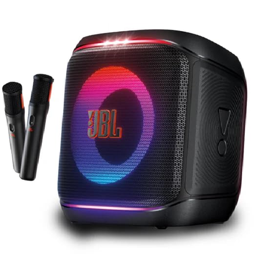 JBL PartyBox Encore 2da Gen con Micrófono, Bocina Portátil Bluetooth con 2 Micrófonos Inalámbricos, Luces LED, Karaoke, Apto para Uso En Exteriores Bluetooth