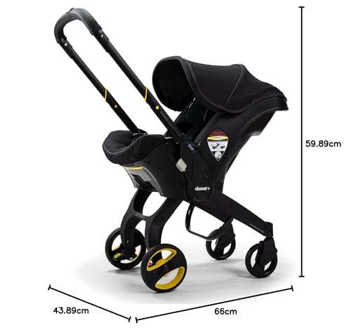 Autoasiento y Carriola Doona MIDNIGHT Edición Especial orientado hacia atrás con pasador, útil y práctico para Niño