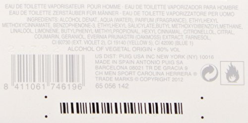 Carolina Herrera Ch Sport Spray for Men, 3.4 Ounce