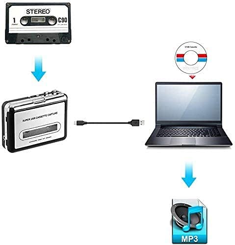 DIGITNOW Convertidor USB de Cassette a MP3, Convertir Audio Cassette a MP3 Digital,para Grabar Cassette a mp3 en Windows o Mac
