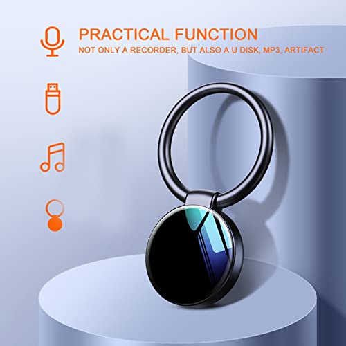 Heayzoki Grabadora Activada por Voz, Diseño de Llavero con Reducción de Ruido HD Mini Grabadora de MP3 Dispositivo de Grabación para Entrevista de Reunión de Estudio((32 GB))