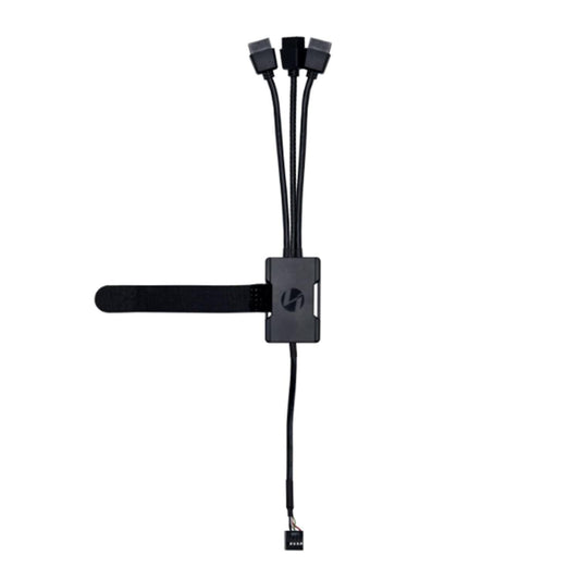 Lian LIANLI Hub USB 2.0, 1 a 3 HUB, soporta driver de la serie de ventiladores UNI, extensión de 9 pines y 3 puertos, distribuidor autorizado japonés