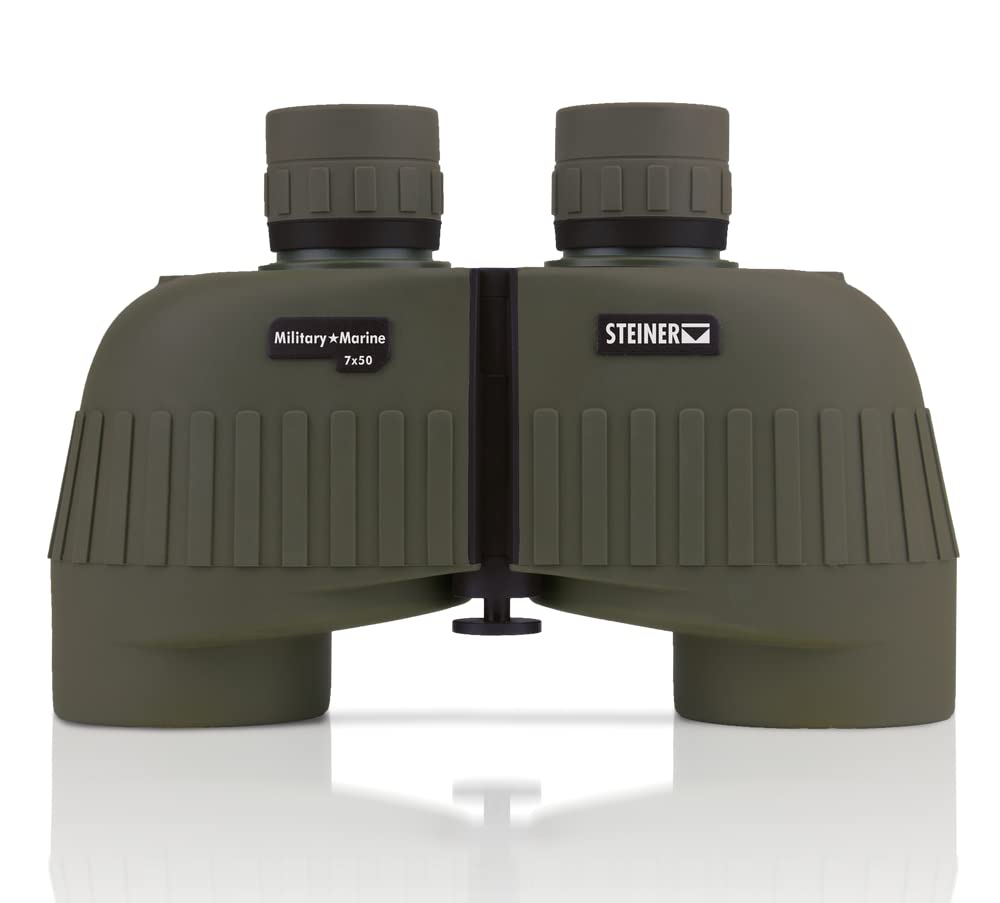 Steiner Military-Marine Series Binoculars, Lightweight Tactical Precision Optics for Any Situation, Waterproof, Green, 7x50