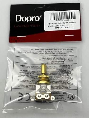 Dopro - Interruptor de palanca de 3 vías de marco corto para guitarra, selector de pastilla de oro con latón metal punta dorada (no punta de plástico) para guitarras eléctricas Les Paul