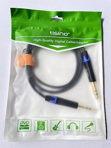 TISINO Cable TRS de 6,35 mm, trenzado de nailon de 6,35 mm, cable de audio equilibrado macho a macho, 1 metro
